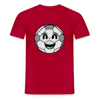 Fussball mit Gesicht Geschenkidee - Männer T-Shirt - Rot - Vorne - AI Model Male 178 dark (178cm)