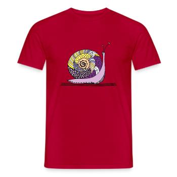 Schnecke - Männer T-Shirt - Rot - Vorne - AI Model Male 178 dark (178cm)