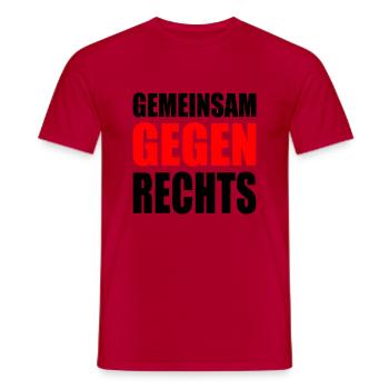 gemeinsam gegen rechts - Männer T-Shirt - Rot - Vorne - AI Model Male 178 dark (178cm)
