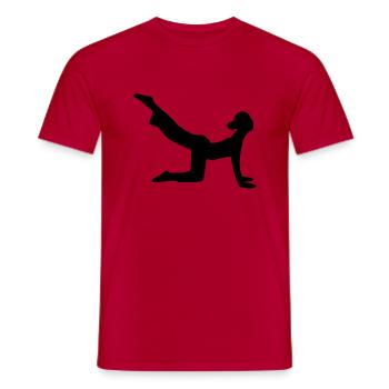 yoga_woman_silhouette_7 - Männer T-Shirt - Rot - Vorne - AI Model Male 178 dark (178cm)