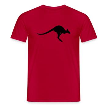 Kangourou - T-shirt homme - rouge - Devant - AI Model Male 178 dark (178cm)