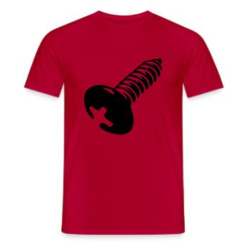 schraube - Männer T-Shirt - Rot - Vorne - AI Model Male 178 dark (178cm)