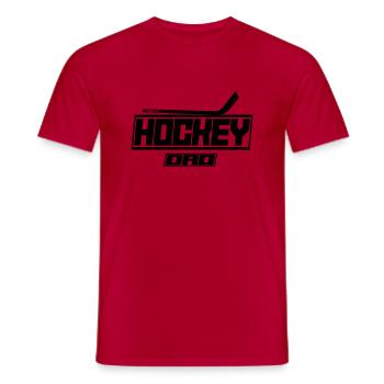 papa de hockey - T-shirt homme - rouge - Devant - AI Model Male 178 dark (178cm)