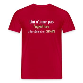 Citation agriculture - T-shirt homme - rouge - Devant - AI Model Male 178 dark (178cm)