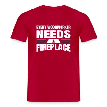 un t-shirt de prière de charpentier - T-shirt homme - rouge - Devant - AI Model Male 178 dark (178cm)
