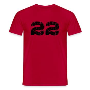 22 number jersey - Men's T-Shirt - red - Front - AI Model Male 178 dark (178cm)