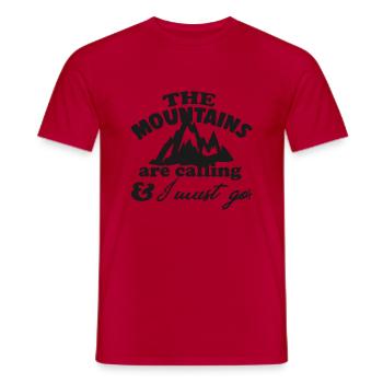 the mountains are calling - camping life - T-shirt homme - rouge - Devant - AI Model Male 178 dark (178cm)