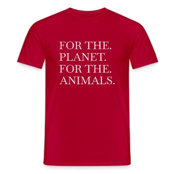 animal rights gift vegan humor statement - Männer T-Shirt - Rot - Vorne - AI Model Male 178 dark (178cm)