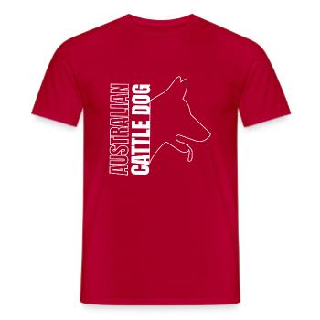 Chien Hund - T-shirt homme - rouge - Devant - AI Model Male 178 dark (178cm)