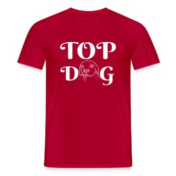 TOP DOG - Männer T-Shirt - Rot - Vorne - AI Model Male 178 dark (178cm)