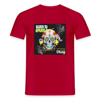 Source: Skull Okay - Men's T-Shirt - red - Front - AI Model Male 178 dark (178cm)