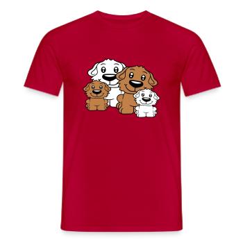Chiens Famille Enfants Parents Mère Père Papa Maman - T-shirt homme - rouge - Devant - AI Model Male 178 dark (178cm)