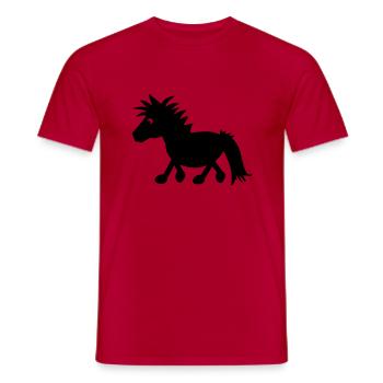 Pony - Men's T-Shirt - red - Front - AI Model Male 178 dark (178cm)