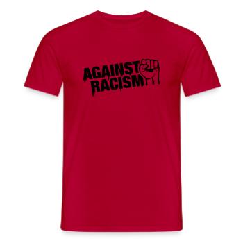 against_racism__f1 - Men's T-Shirt - red - Front - AI Model Male 178 dark (178cm)