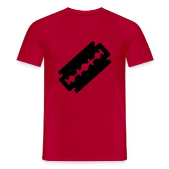 razorblade_ti1 - T-shirt homme - rouge - Devant - AI Model Male 178 dark (178cm)