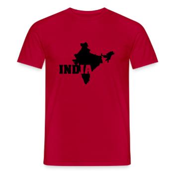 Inde (ID: 002004) - T-shirt homme - rouge - Devant - AI Model Male 178 dark (178cm)