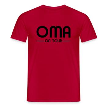 Oma on Tour - Men's T-Shirt - red - Front - AI Model Male 178 dark (178cm)