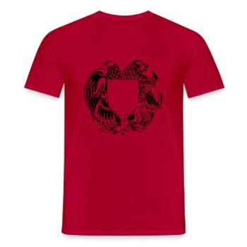 Adler und Löwe mit Schild - T-shirt homme - rouge - Devant - AI Model Male 178 dark (178cm)