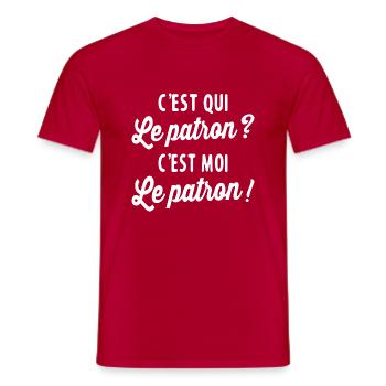 C'est Qui Le Patron C'est Moi Le Patron - T-shirt homme - rouge - Devant - AI Model Male 178 dark (178cm)