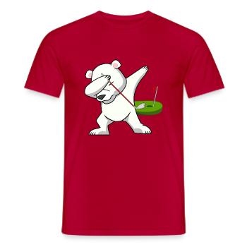 dab dabbing eisbär golf bear ballsportart polar 18 - Männer T-Shirt - Rot - Vorne - AI Model Male 178 dark (178cm)