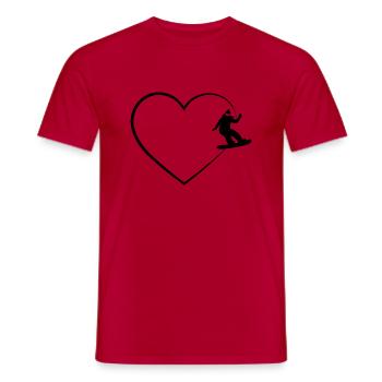 Herz 2 und Snowboarden - - Männer T-Shirt - Rot - Vorne - AI Model Male 178 dark (178cm)