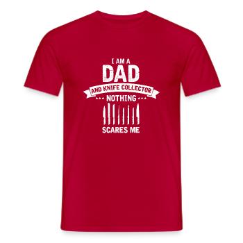 Father and Messerasmmler Messerfan Papa Design - Men's T-Shirt - red - Front - AI Model Male 178 dark (178cm)