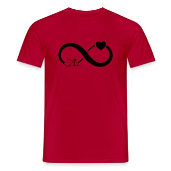 Infinity Heart and Camping 1 - - Men's T-Shirt - red - Front - AI Model Male 178 dark (178cm)