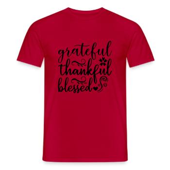 9 Reconnaissants et reconnaissants bienheureux - T-shirt homme - rouge - Devant - AI Model Male 178 dark (178cm)