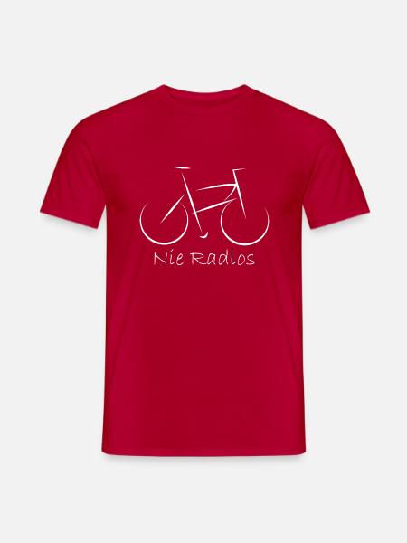 Nie Radlos - Fahrrad, Radsport, Bike - Männer T-Shirt - Rot