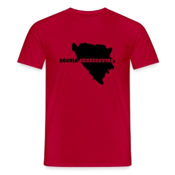 Bosnie-Herzégovine (ID: 002004) - T-shirt homme - rouge - Devant - AI Model Male 178 dark (178cm)