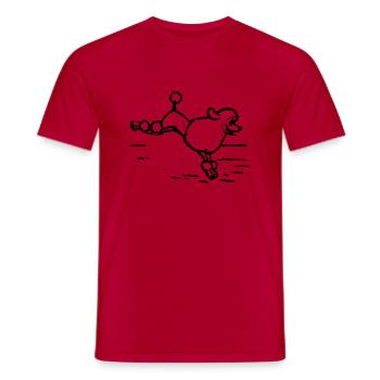 A poodle - T-shirt homme - rouge - Devant - AI Model Male 178 dark (178cm)