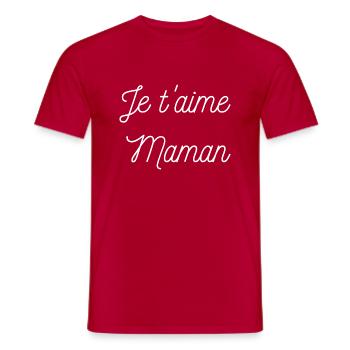 Je t aime Maman - T-shirt homme - rouge - Devant - AI Model Male 178 dark (178cm)