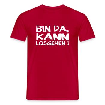 Bin Da Kann Losgehen - Männer T-Shirt - Rot - Vorne - AI Model Male 178 dark (178cm)