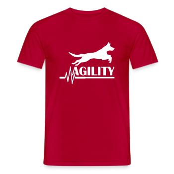 Dog dog agility - Men's T-Shirt - red - Front - AI Model Male 178 dark (178cm)
