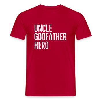 Uncle Godfather Hero - Men's T-Shirt - red - Front - AI Model Male 178 dark (178cm)
