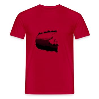 MTB Lifestyle - Helmet Suiced No Hander - Men's T-Shirt - red - Front - AI Model Male 178 dark (178cm)