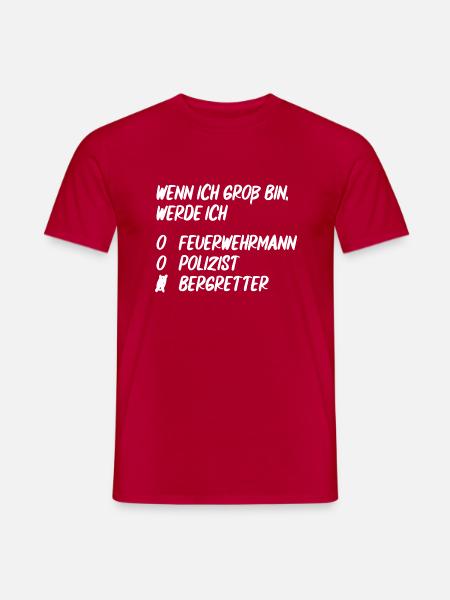 Ich werde Bergretter - Männer T-Shirt - Rot