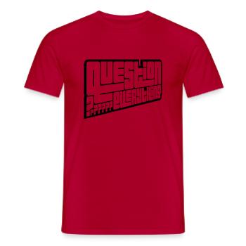 Kritisch Question Everything - Männer T-Shirt - Rot - Vorne - AI Model Male 178 dark (178cm)