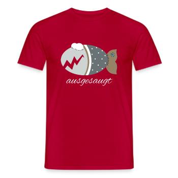 Kuschelfisch Zombiefisch ausgesaugt - Männer T-Shirt - Rot - Vorne - AI Model Male 178 dark (178cm)
