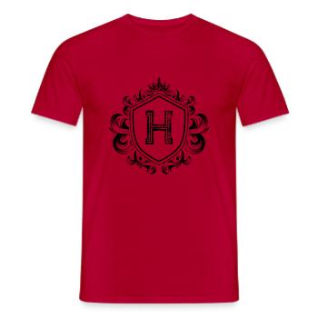 H Buchstabe Wappen - Männer T-Shirt - Rot - Vorne - AI Model Male 178 dark (178cm)