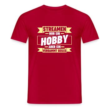 Gaming Zocken Zocker Gamer Streaming Streamer - Männer T-Shirt - Rot - Vorne - AI Model Male 178 dark (178cm)
