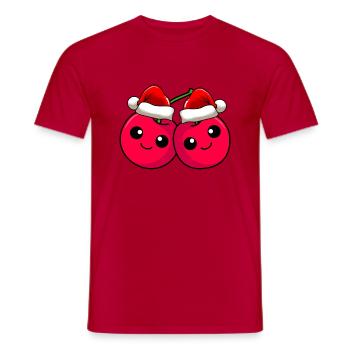 Kirsche Weihnachten Comic Xmas - Männer T-Shirt - Rot - Vorne - AI Model Male 178 dark (178cm)