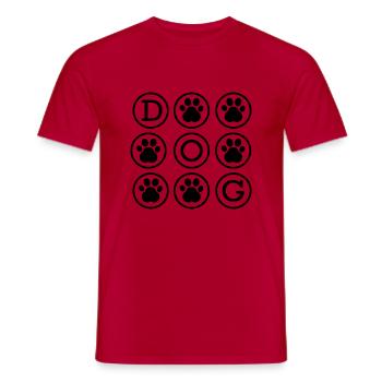 Hund Chien - T-shirt homme - rouge - Devant - AI Model Male 178 dark (178cm)
