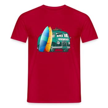 Chemise Vintage « Bus » Summertime Love #10 - T-shirt homme - rouge - Devant - AI Model Male 178 dark (178cm)