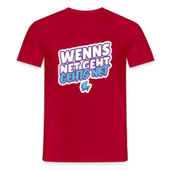 “Wenns net geht, gehts net” - T-Shirt - Männer T-Shirt - Rot - Vorne - AI Model Male 178 dark (178cm)