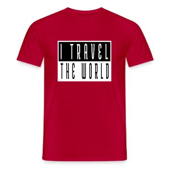 Calligraphic Family Holiday Jokes Forest Animal - Men's T-Shirt - red - Front - AI Model Male 178 dark (178cm)