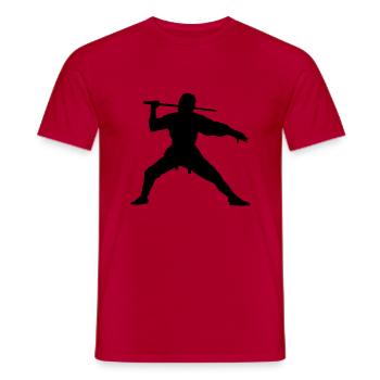 Ninja - Männer T-Shirt - Rot - Vorne - AI Model Male 178 dark (178cm)