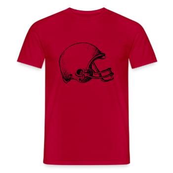 Football 🏈 - Men's T-Shirt - red - Front - AI Model Male 178 dark (178cm)