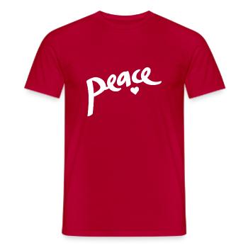 paix - T-shirt homme - rouge - Devant - AI Model Male 178 dark (178cm)