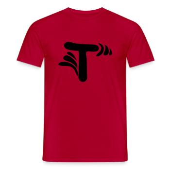 Letter T & Pattern - Men's T-Shirt - red - Front - AI Model Male 178 dark (178cm)